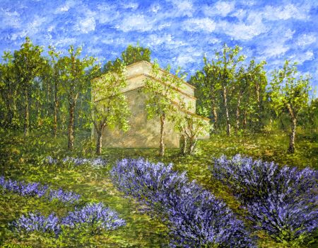 FieldofLavenderinProvencewFarmhouse16x20CMN.jpg